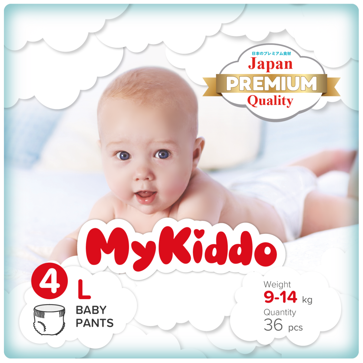 Подгузники-трусики MyKiddo Premium размер L 9-14кг 36 шт M20344