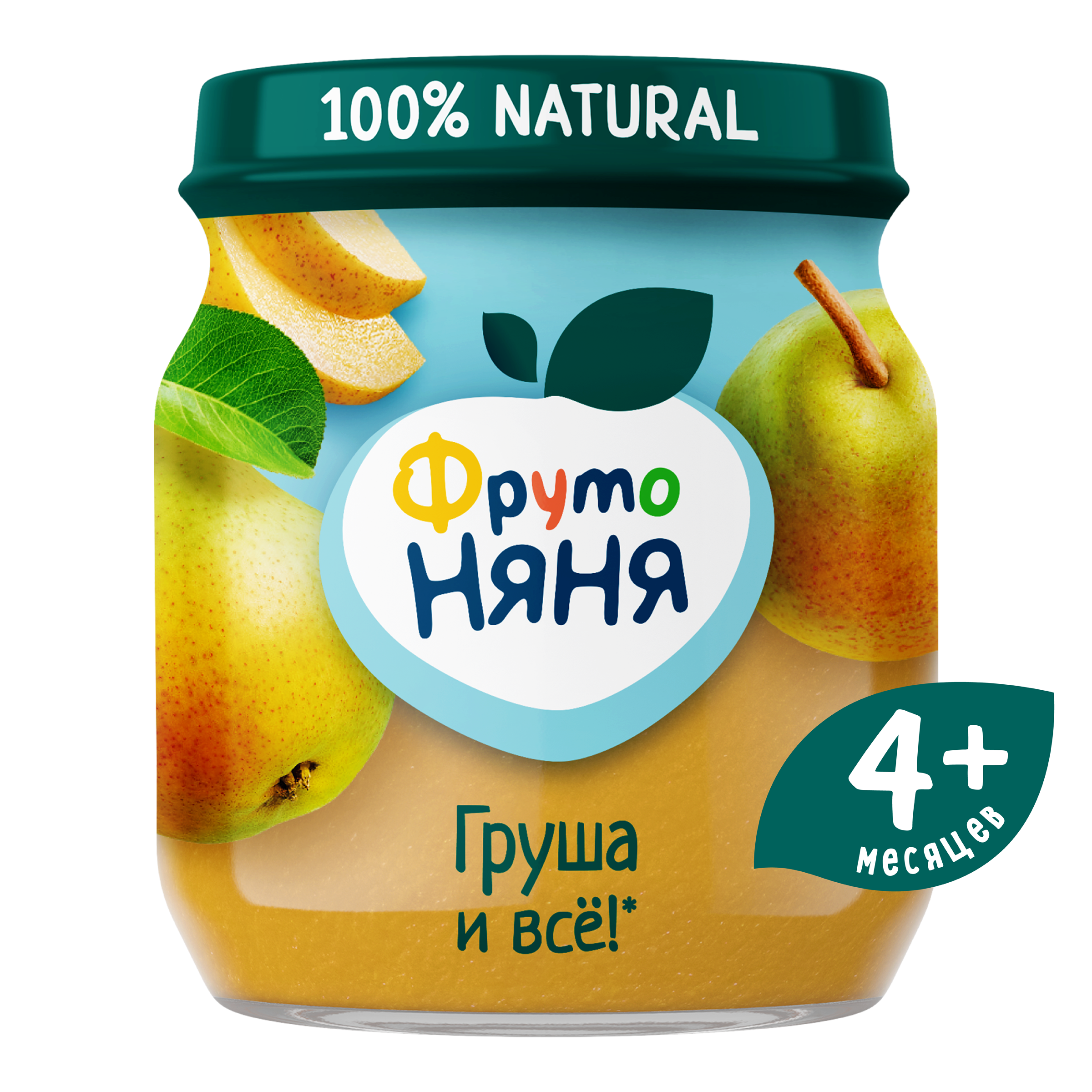 Пюре фруктовое ФрутоНяня из груш с 4 мес. 100 г, 1 шт.