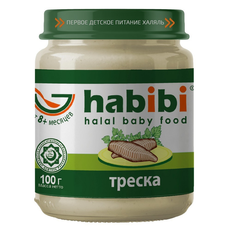 Пюре Habibi из трески, с 8 месяцев, 100 г