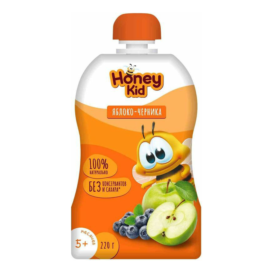 Пюре Honey Kid из яблок и черники с 5 месяцев 220 г