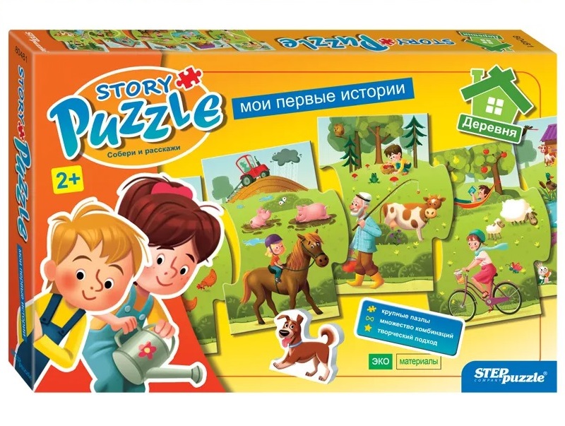 Развивающий пазл Story puzzle. Деревня Step Puzzle