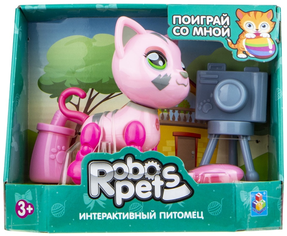 RoboPets 1toy Т16981 Милашка котенок, розовый