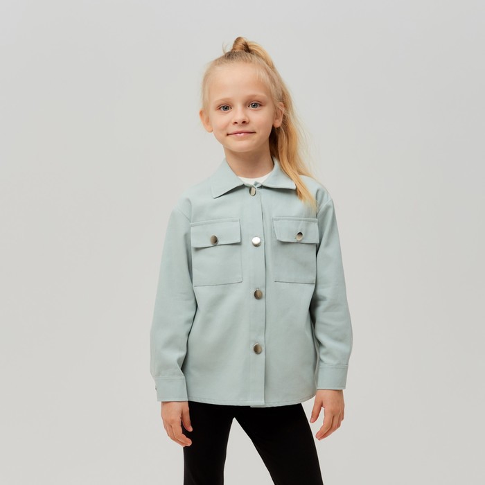 Рубашка для девочки MINAKU: Casual collection KIDS цвет мятный, рост 128