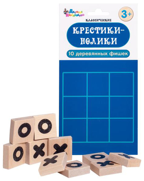 Семейная настольная игра Десятое королевство Крестики-нолики 02654ДК деревянные фишки