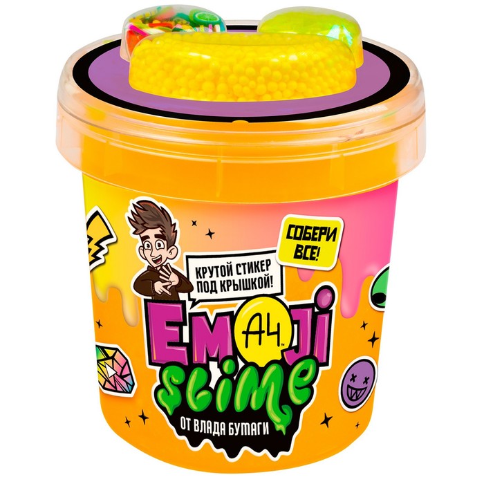 Slime Слайм Emoji-slime, оранжевый, 110 г, Влад А4