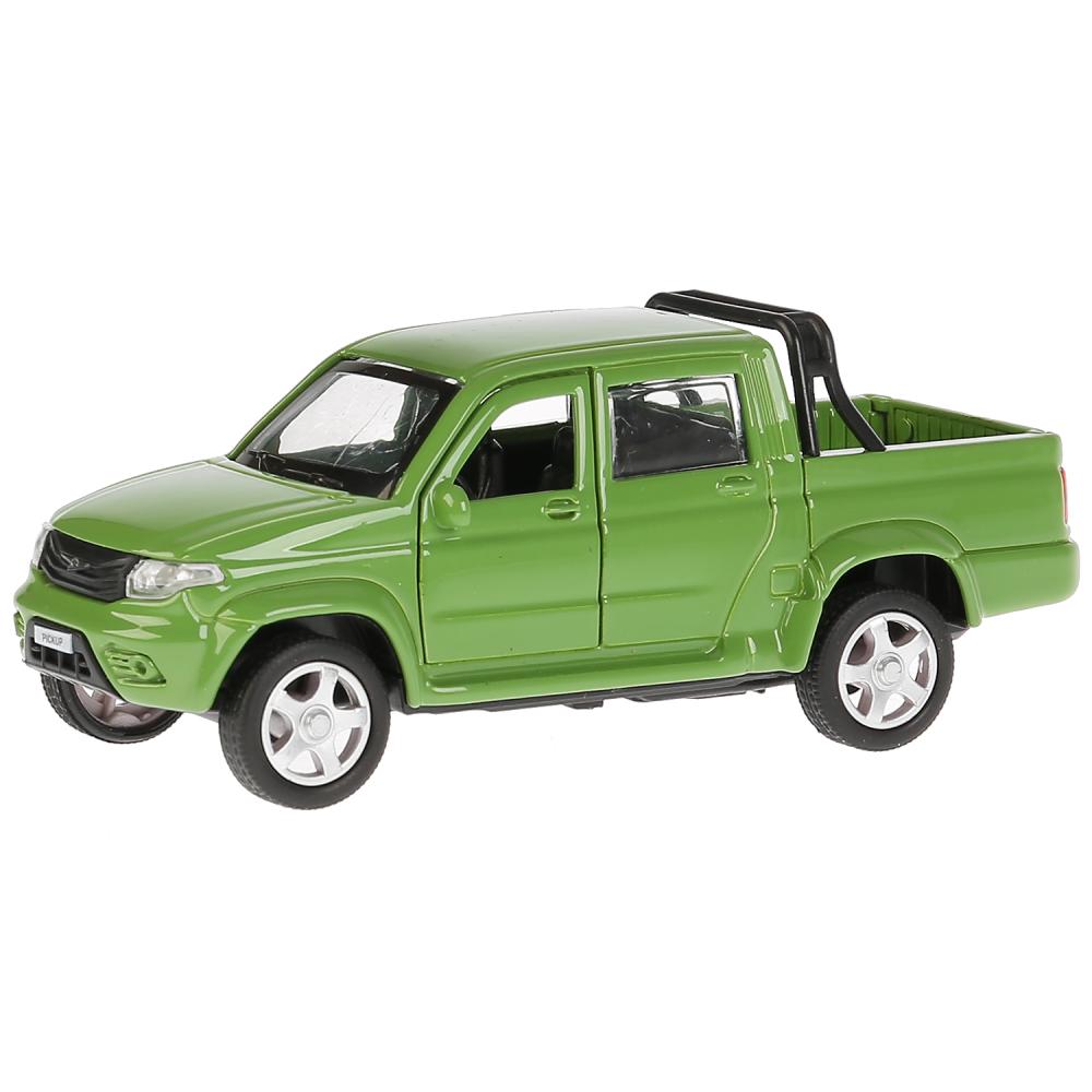 Технопарк Пикап Uaz Pickup, зеленый, 12 см, открываются двери, инерционный механизм