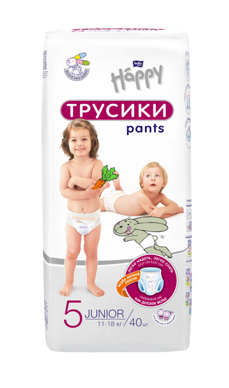 Трусики для детей Bella Baby Happy Junior по 40 шт.