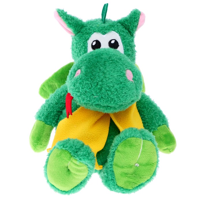 Unaky Soft Toy Мягкая игрушка «Дракошечка Зина в жёлтом флисовом шарфе», 20 см