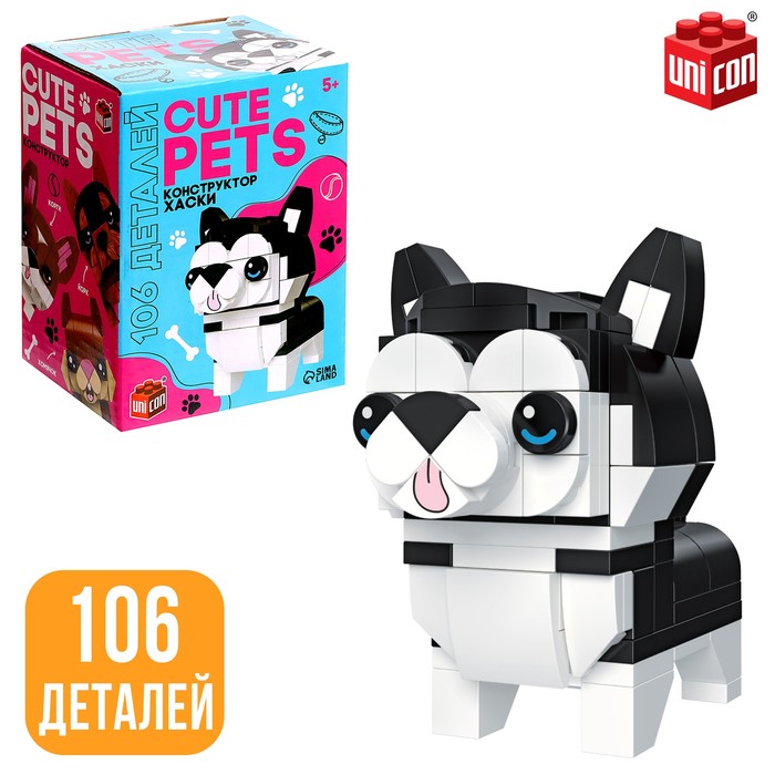 UNICON Конструктор Cute pets, Хаски, 106 деталей