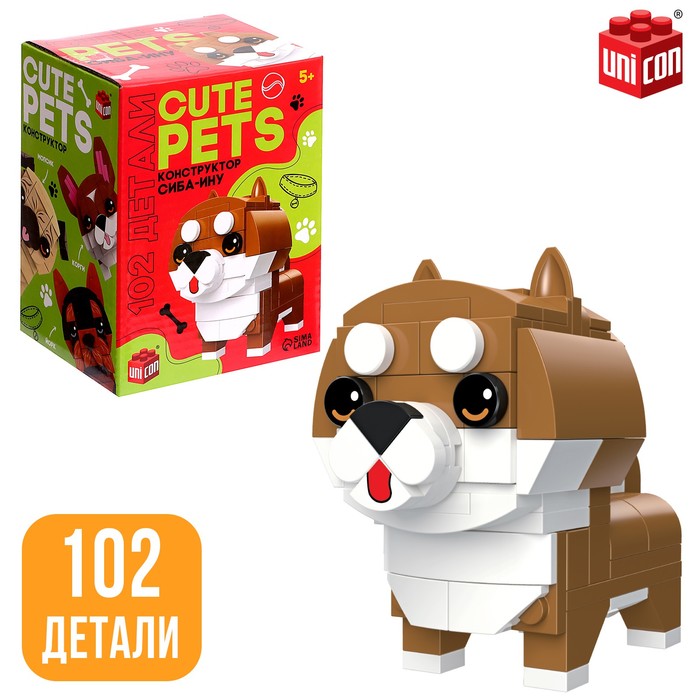 UNICON Конструктор Cute pets, Сиба-Ину, 102 детали