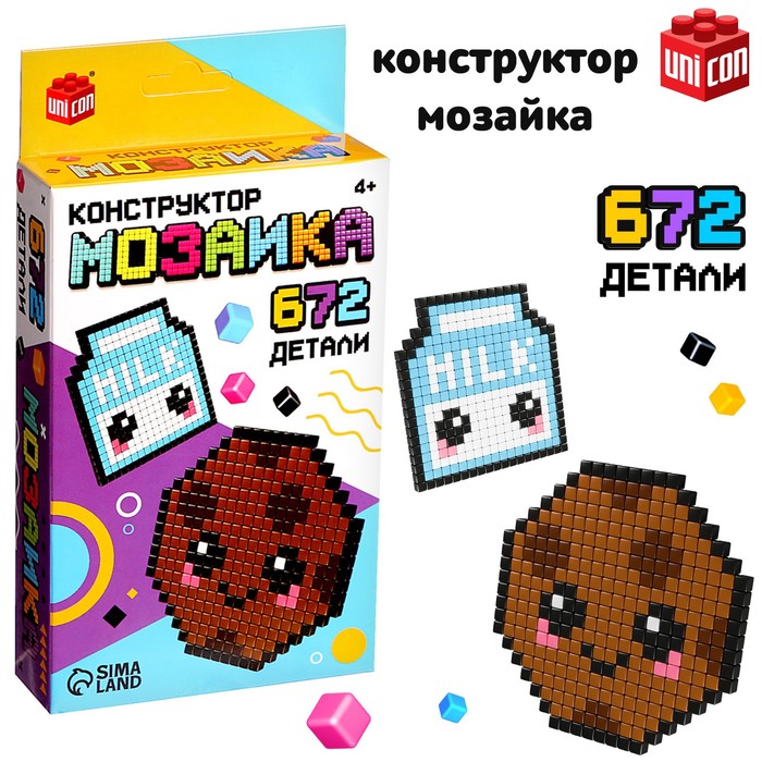 UNICON Конструктор мозаика «Pixi. Печенька», 672 детали