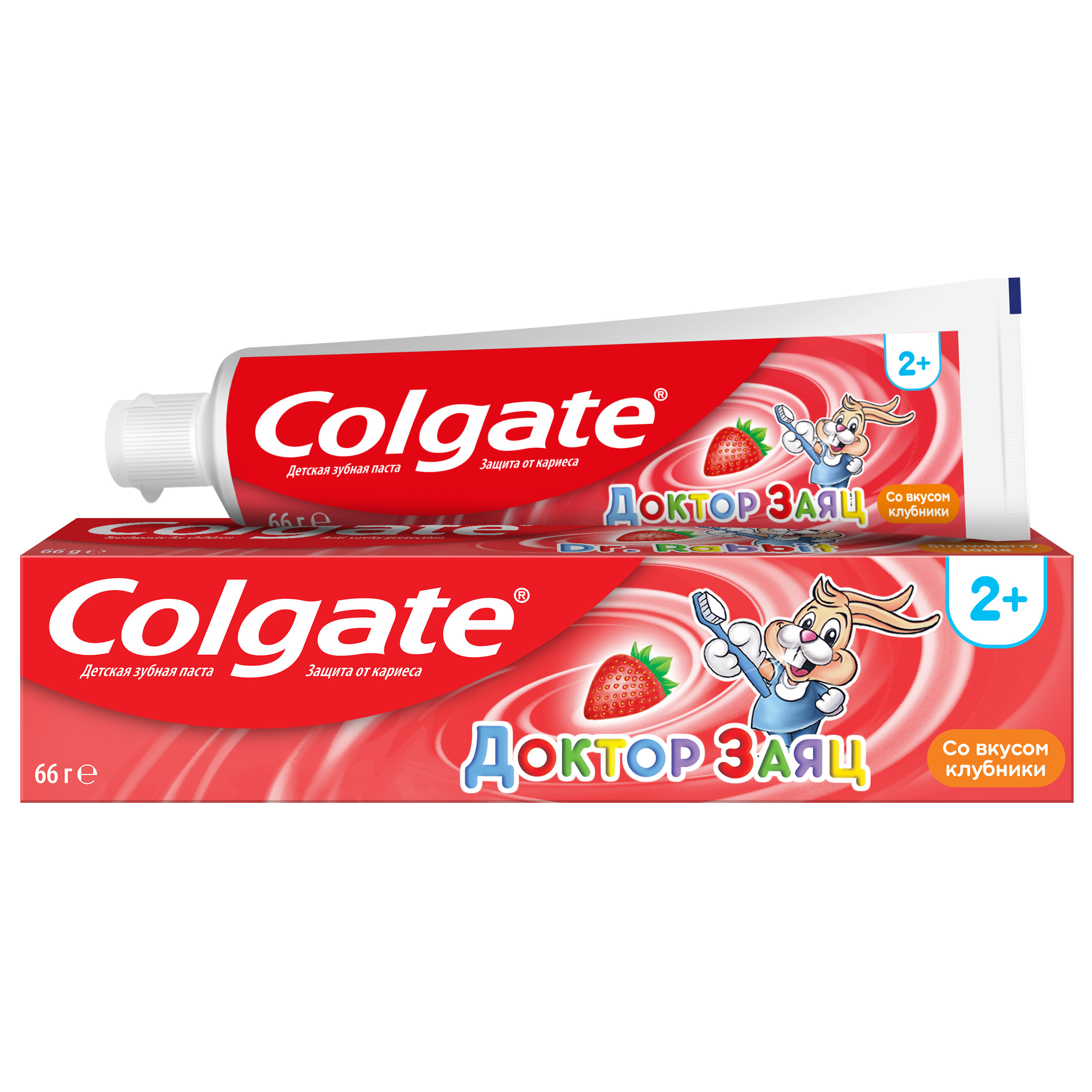 Зубная паста детская Colgate доктор заяц, с фторидом, со вкусом клубники